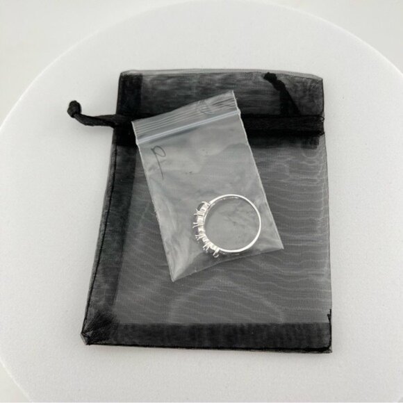 Amethyst 5 Stone Sterling Silver Plated Ring - Picture 8 of 8